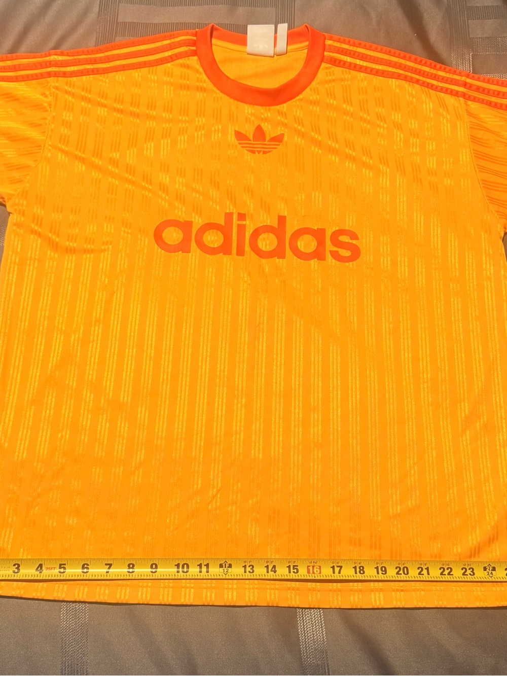 adidas Orange Retro Trefoil Tee with Contrast Trim